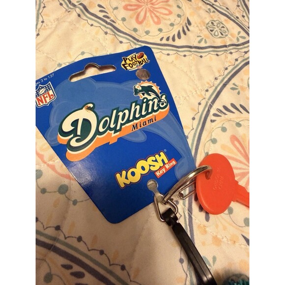 Vintage 90’s Miami Dolphins Koosh Ball Key Ring NEW Key Chain 1996 - Picture 5 of 7